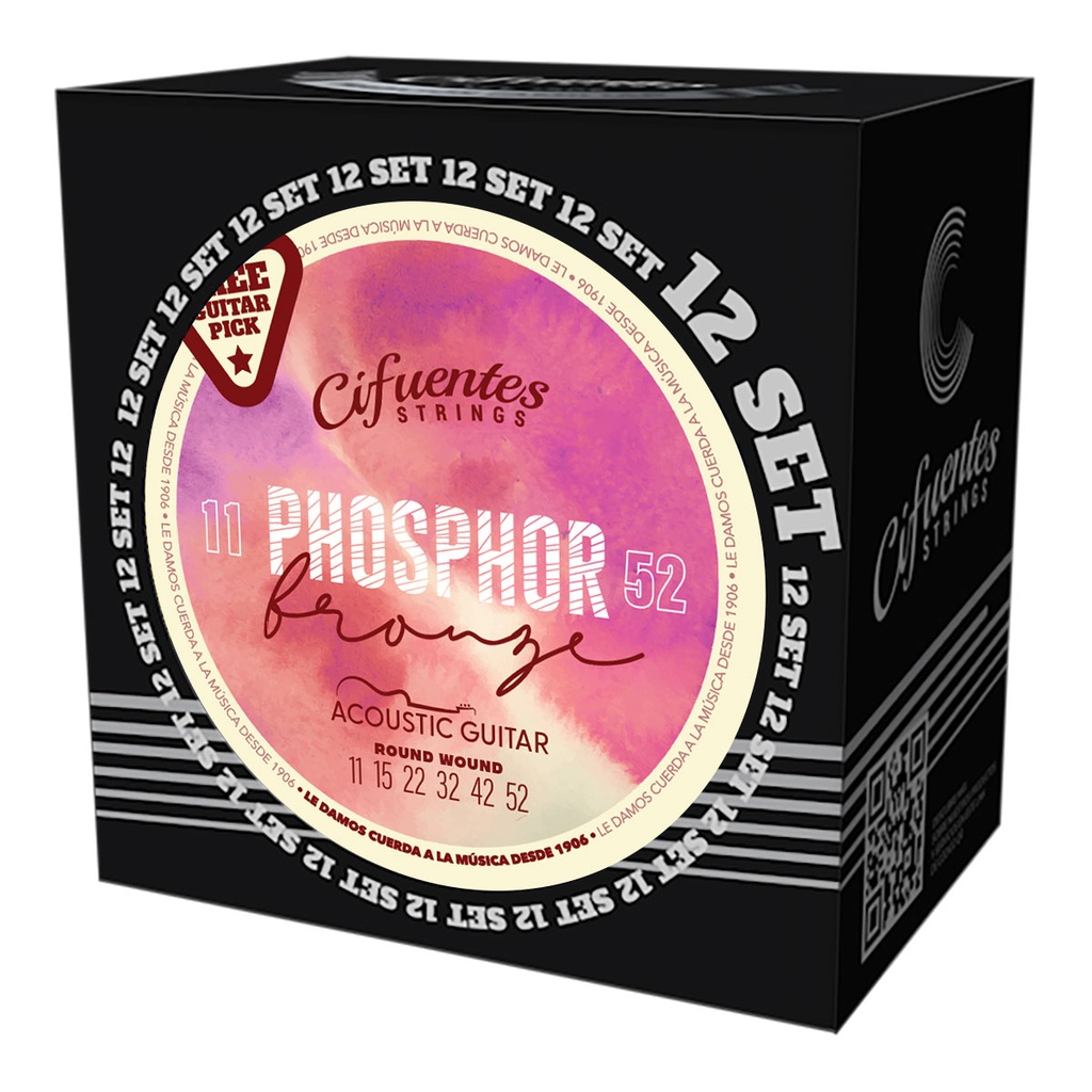 [JD11-PB-GA-11-52-S12-CS] Set 12-Acustica-11-52-Phosphor Bronze