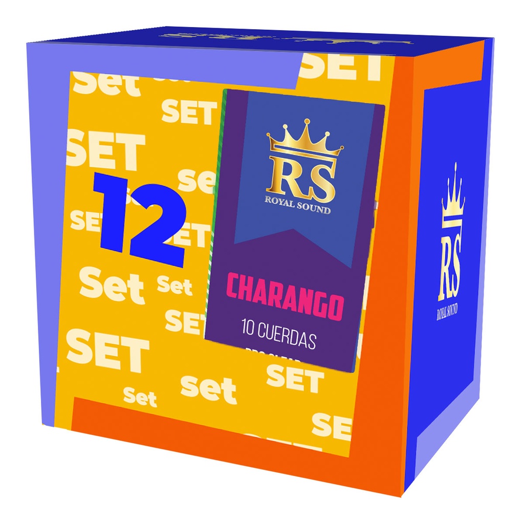 [CHR-CN-TN-S12-RS] Set 12-Charango-RS Royal Sound-TN-Clear Nylon