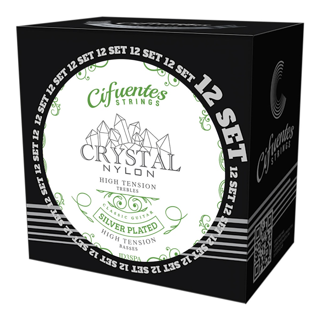 Set 12-Clasica-Crystal Nylon-Silver Plated-High Tension