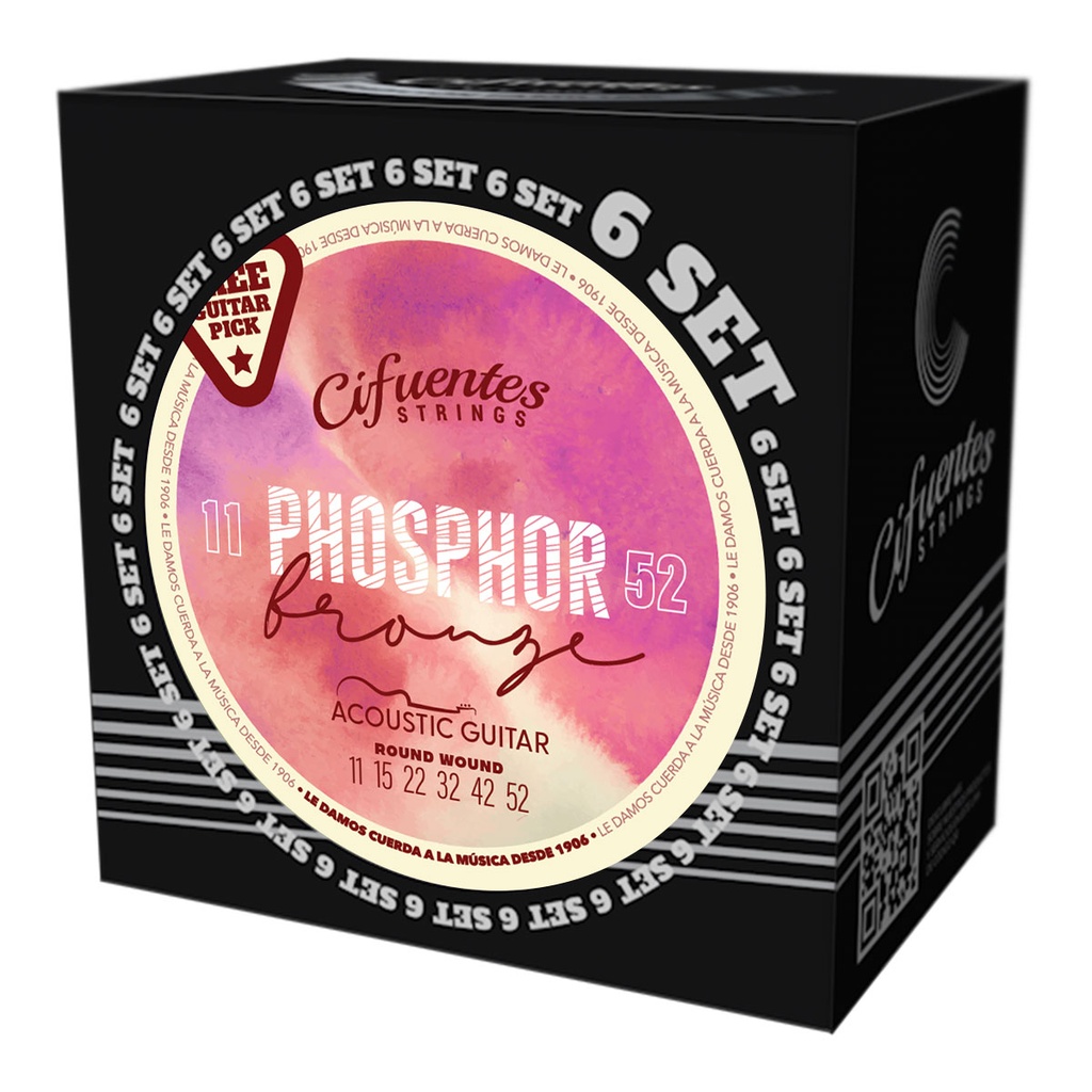 [JD11-PB-GA-11-52-S6-CS] Set 6-Acustica-11-52-Phosphor Bronze