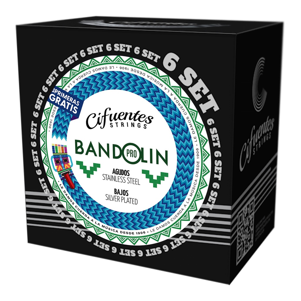 [BND8-SP-FLK-8-30-S6-CS] Set 6-Bandolin-BND8-08-30-Silver Plated