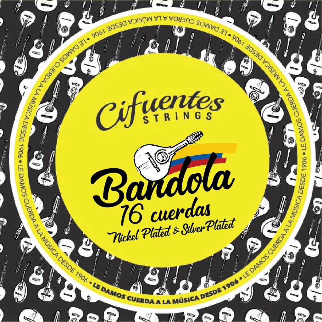 [BNDL3-NP/SP-FLK-08-46-J16-CS] Juego-Bandola-Colombiana-08-46-Nickel Plated & Silver Plated-16-Cuerdas