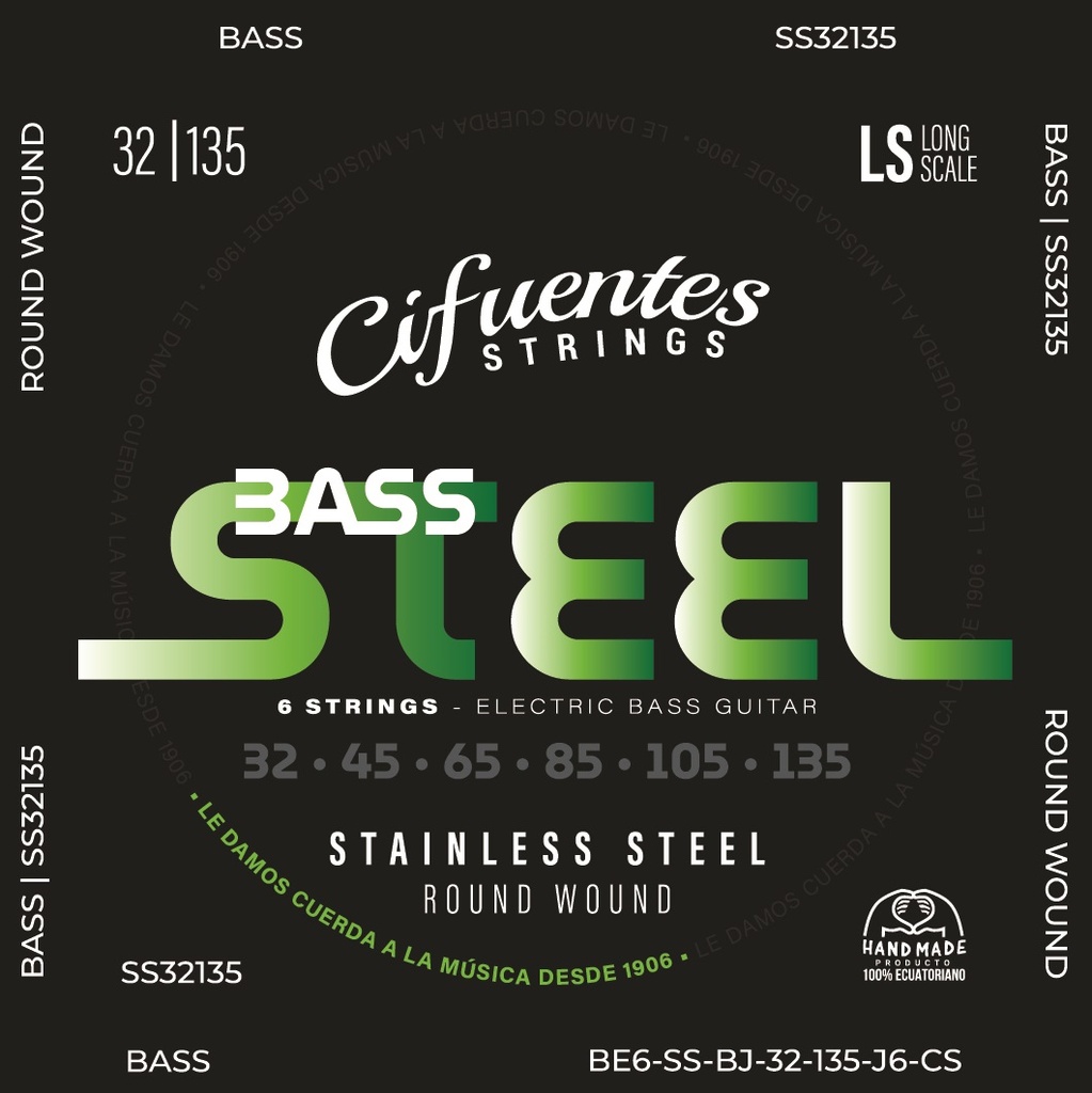 Juego-Bajo Electrico-BE6-32-135-Steel