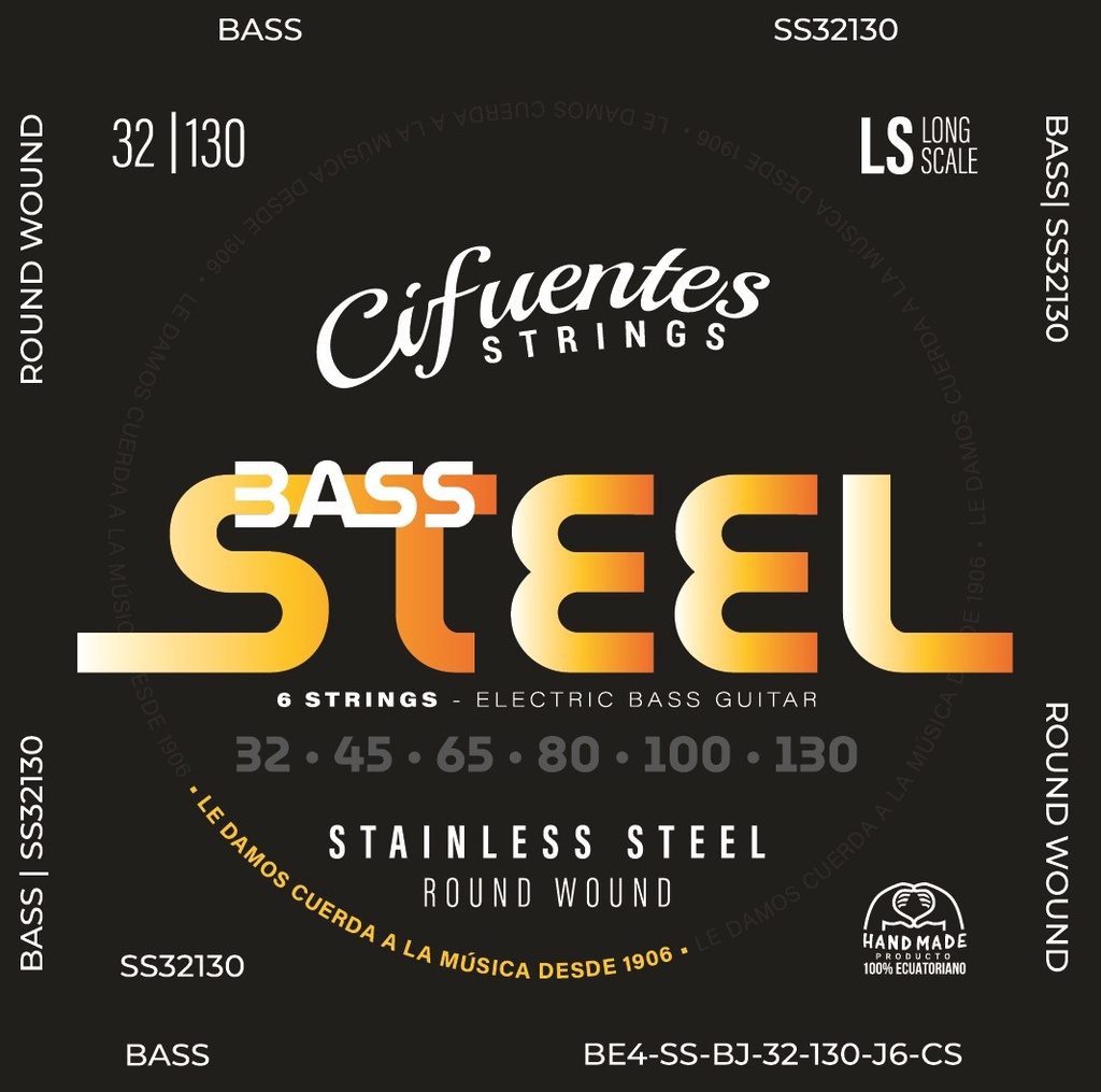 [BE4-SS-BJ-32-130-J6-CS] Juego-Bajo Electrico-BE4-32-130-Steel