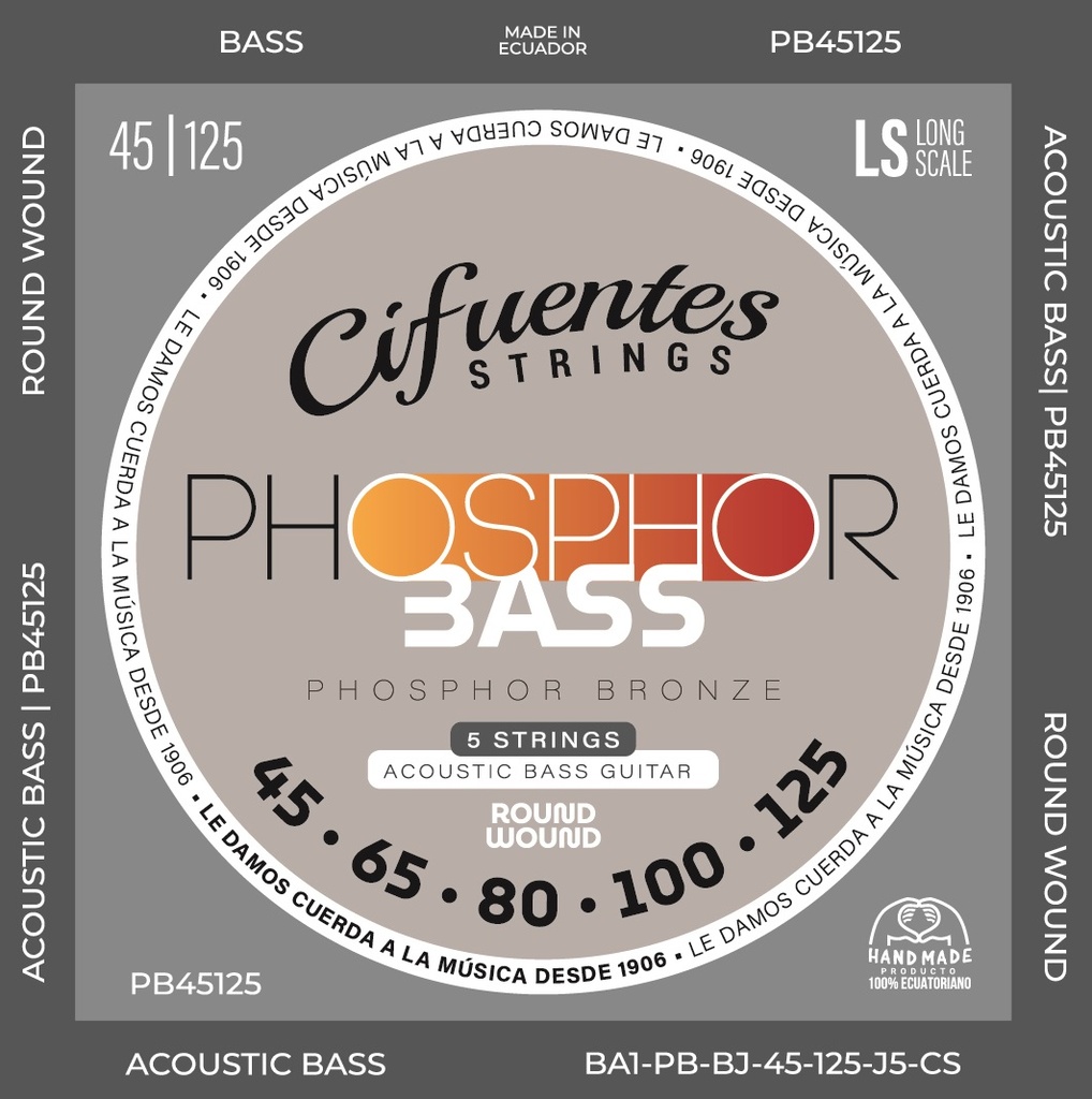 Juego-Bajo Acustico-BA3-45-125-Phosphor Bronze