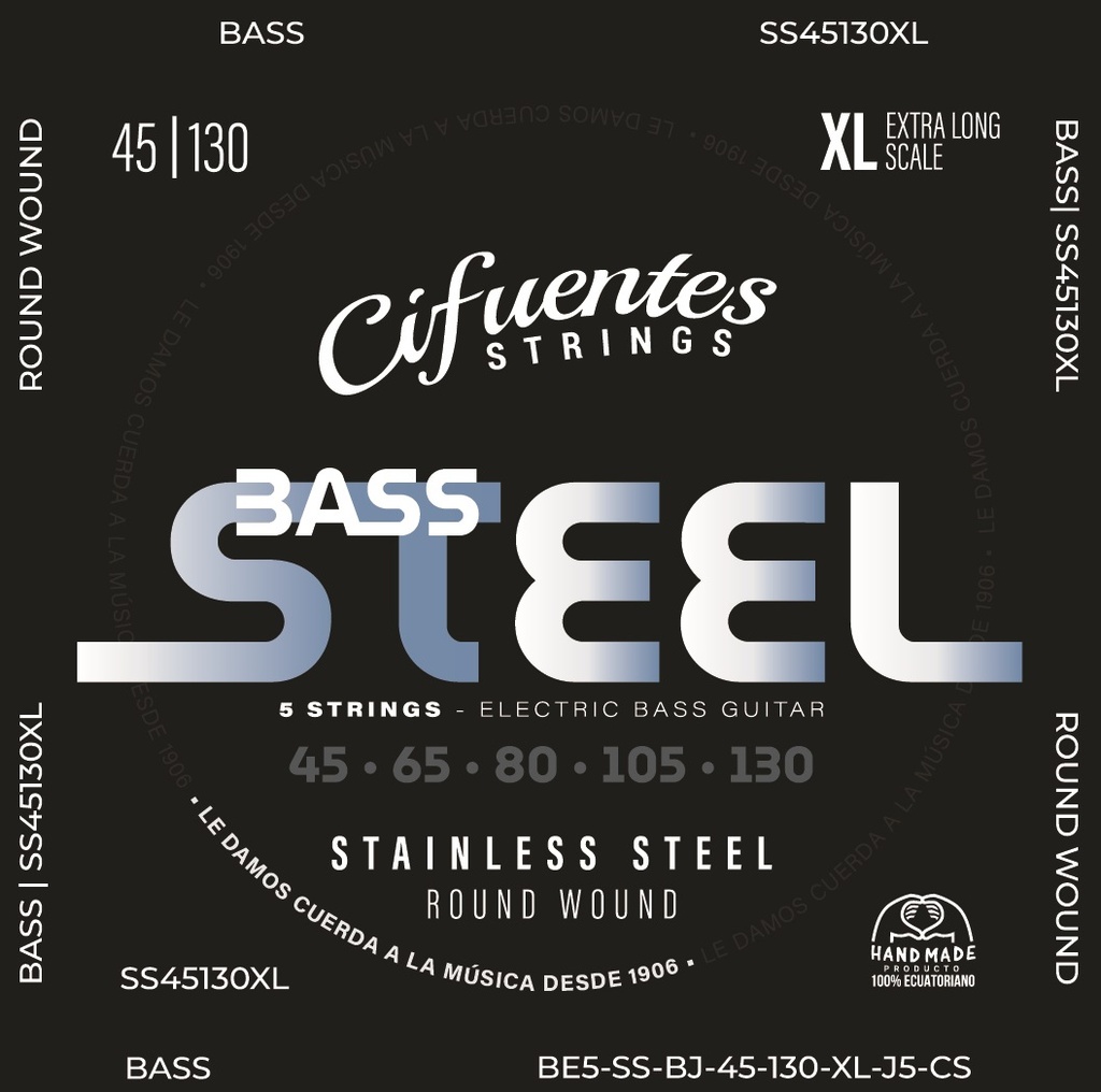 Juego-Bajo Electrico-BE5-45-130-XL-Steel