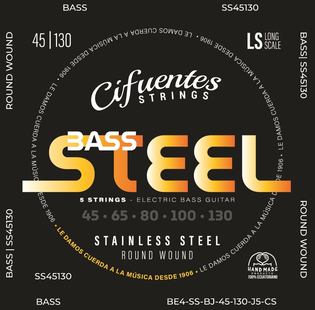 [BE4-SS-BJ-45-130-J5-CS] Juego-Bajo Electrico-BE4-45-130-Steel