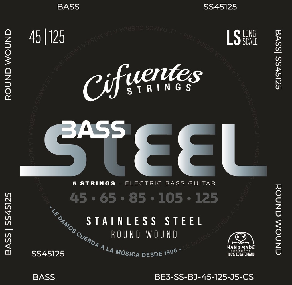 [BE3-SS-BJ-45-125-J5-CS] Juego-Bajo Electrico-BE3-45-125-Steel