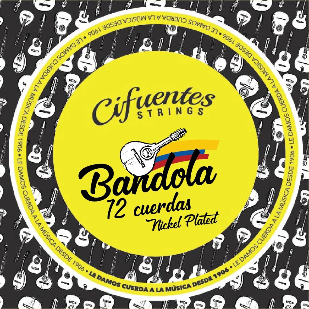 [BNDL2-NP-FLK-08-45-J12-CS] Juego-Nueva Bandola-Nickel Plated-08-45-Nylon