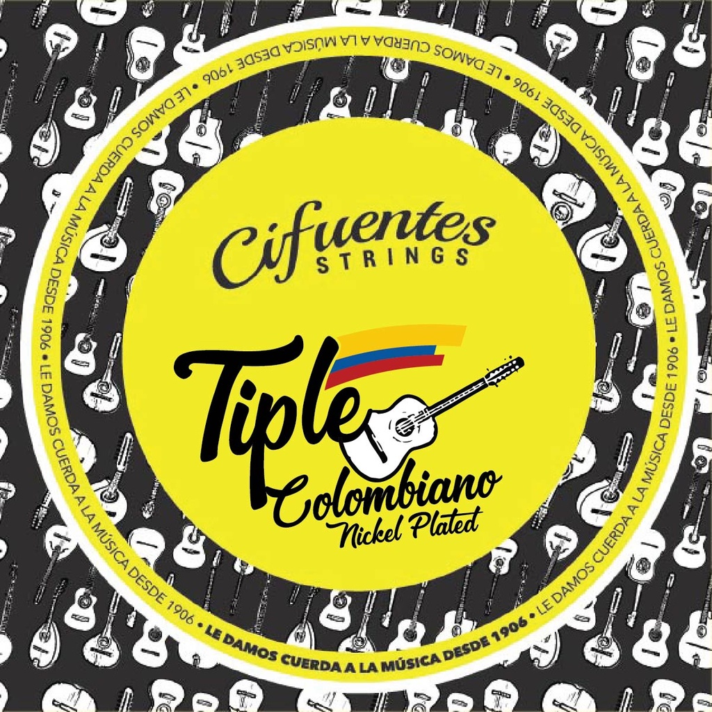 [TC1-NP-FLK-9-26-J12-CS] Juego-Tiple Colombiano-TC1-09-26-Nickel Plated