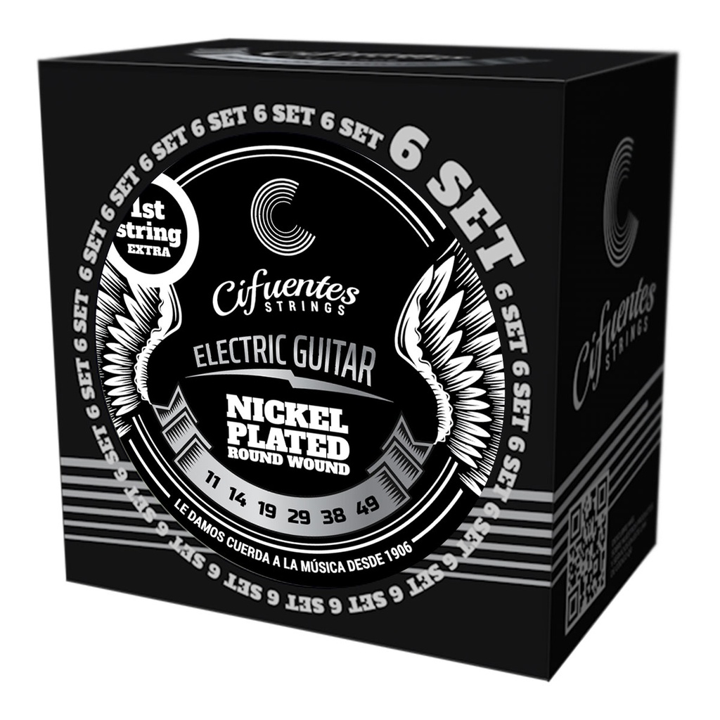 Pack de 6 Juegos - Guitarra Eléctrica AC11 - Cuerdas Nickel Plated - Calibre .011"-.049"