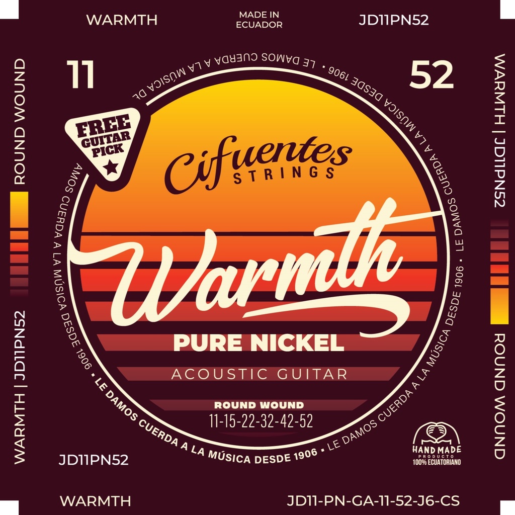 [JD11-PN-GA-11-52-J6-CS] Juego-Acustica-11-52-Warmth-Pure Nickel 
