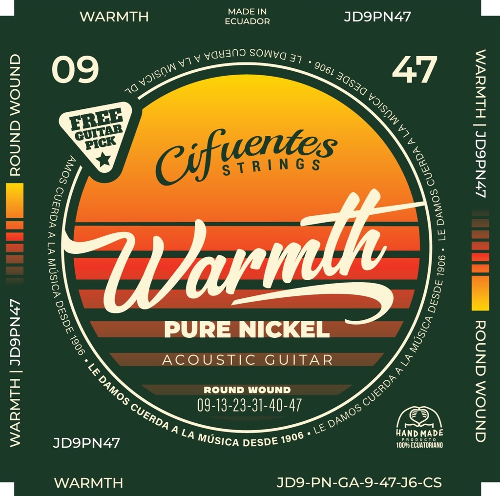 [JD9-PN-GA-9-47-J6-CS] Juego-Acustica-09-47-Warmth-Pure Nickel