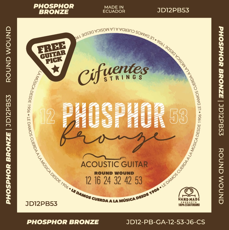 [JD12-PB-GA-12-53-J6-CS] Juego-Acustica-JD12-12-53-Phosphor Bronze