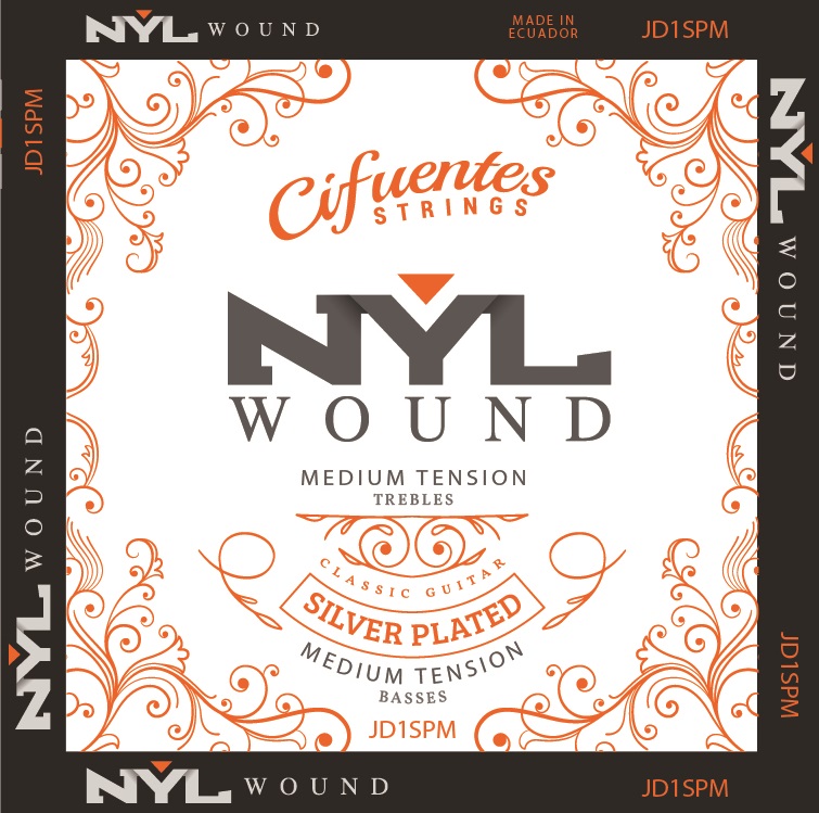 [JD1-SP-GC-TM-J6-CS] Juego-Clasica-Nylon-Wound-Silver Plated-Medium Tension