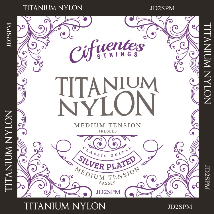 [JD2-SP-GC-TM-J6-CS] Juego-Clasica-Titanium Nylon-Silver Plated-Medium Tension