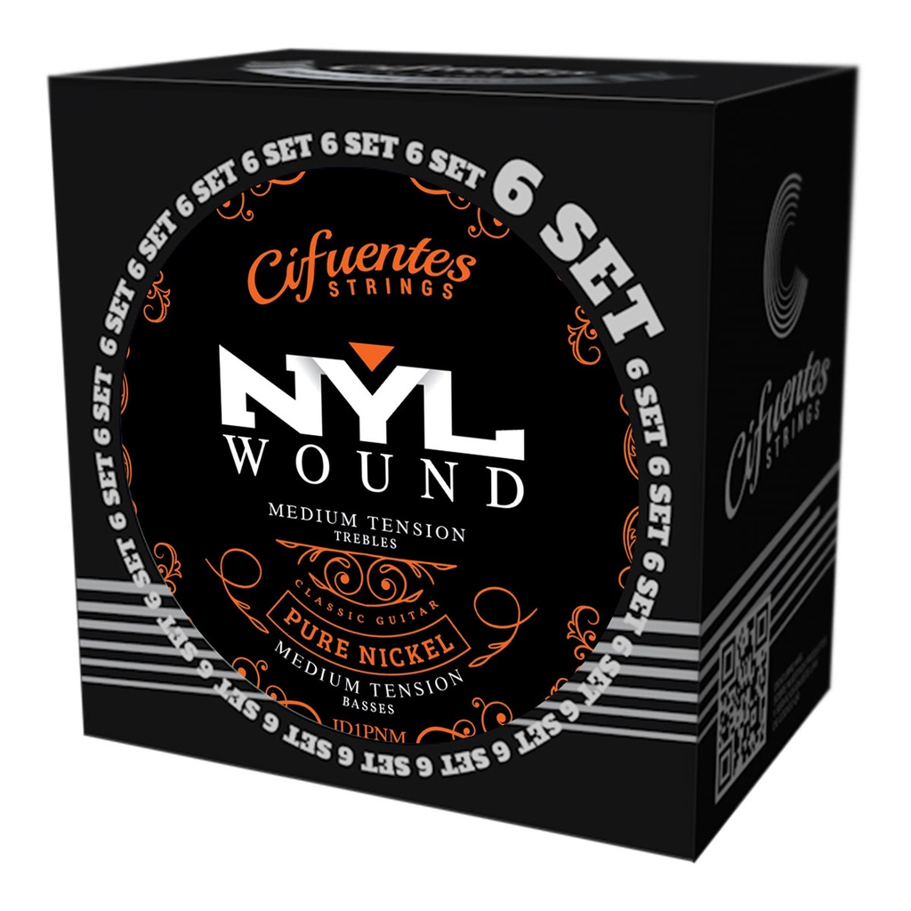 [JD1-PN-GC-TM-S6-CS] Set 6-Clasica-Nylon-Wound-Pure Nickel-Medium Tension