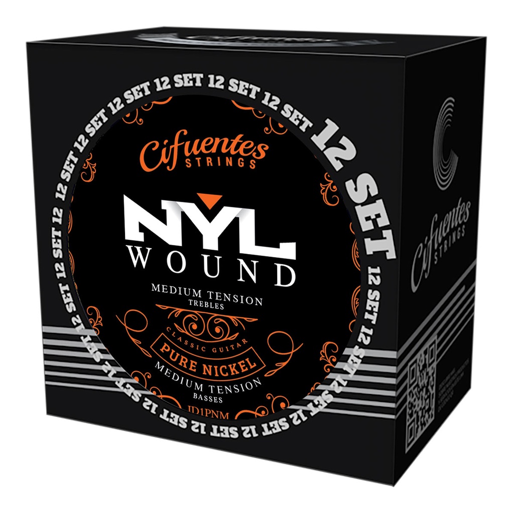 Set 12-Clasica-Nylon-Wound-Pure Nickel-Medium Tension