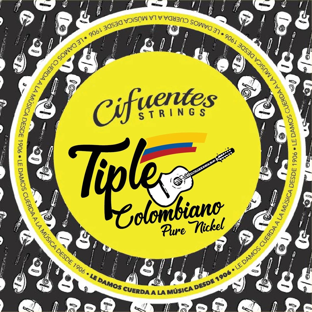 [TC1-PN-FLK-9-26-J12-CS] Juego-Tiple Colombiano-TC1-09-26-Pure Nickel