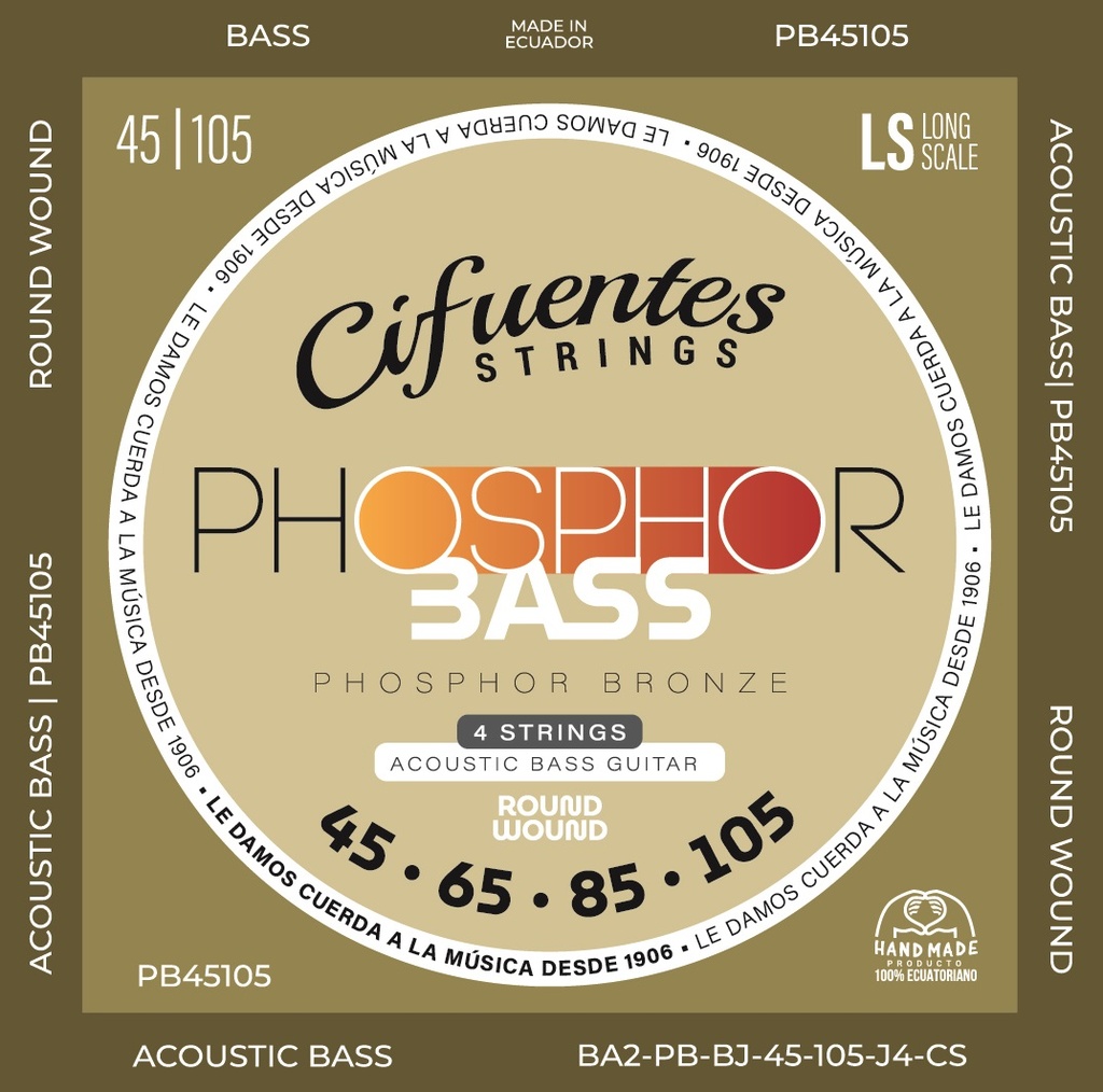 [elimi] Juego-Bajo Acustico-BA1-45-105-Phosphor Bronze 