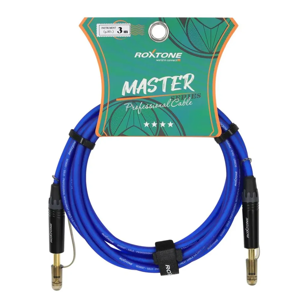 Cable Para Instrumento-1 Plug 6.3mn 6M Azul-Roxtone