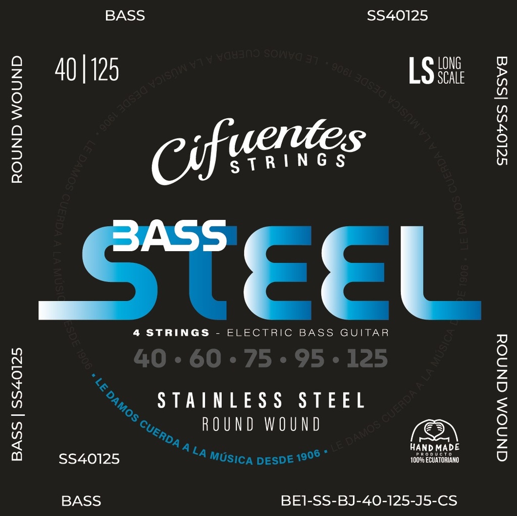 [BE1-SS-BJ-40-125-J5-CS] Juego-Bajo Electrico-BE1-Steel (5 Cuerdas)