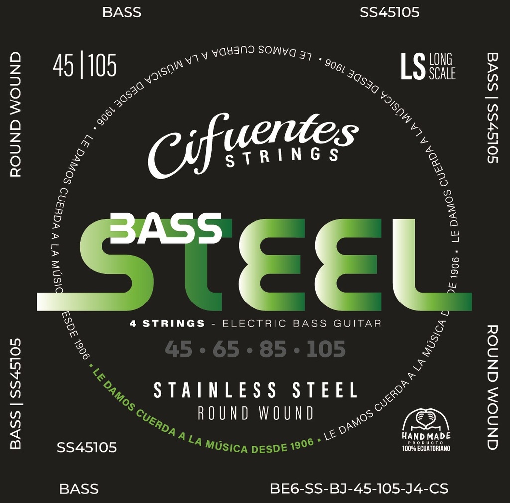 [BE6-SS-BJ-45-105-J4-CS] Juego-Bajo Electrico-BE6-Steel (4 Cuerdas)