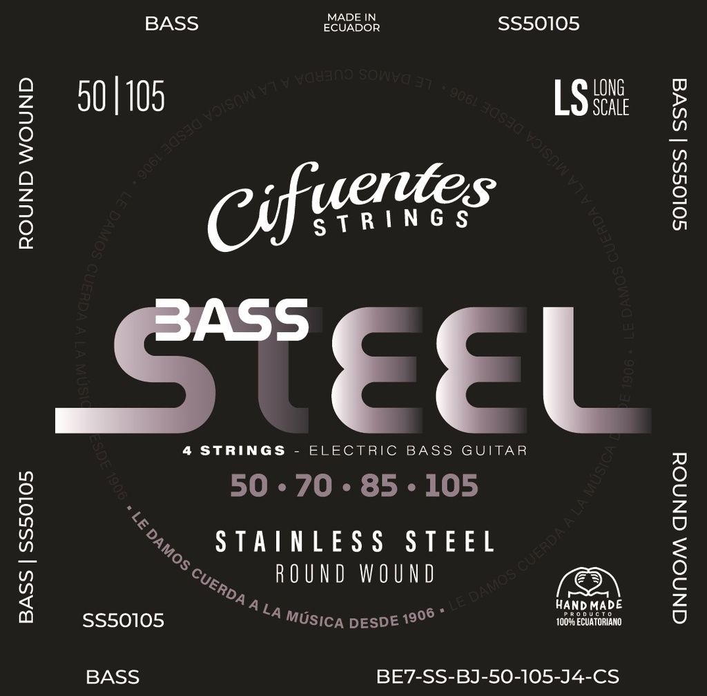 [BE7-SS-BJ-50-105-J4-CS] Juego-Bajo Electrico-BE7-Steel (4 Cuerdas)