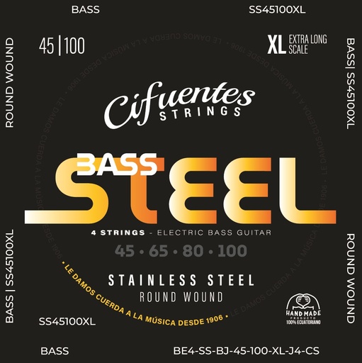 [BE4-SS-BJ-45-100-XL-J4-CS] Juego-Bajo Electrico-BE4-45-100-XL-Steel