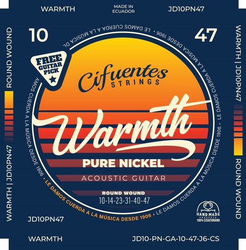 [JD10-PN-GA-10-47-J6-CS] Juego-Acustica-10-47-Warmth-Pure Nickel