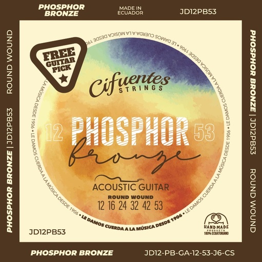 [JD12-PB-GA-12-53-J6-CS] Juego-Acustica-12-53-Phosphor Bronze