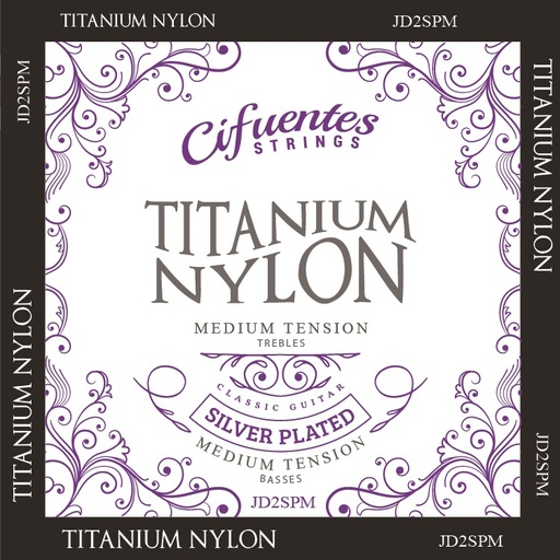 [JD2-SP-GC-TM-J6-CS] Juego-Clasica-Titanium Nylon-Silver Plated-Medium Tension