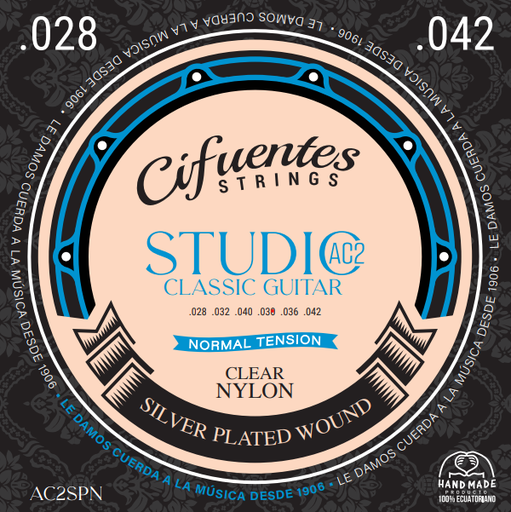 [AC2-SP-GC-TN-J6-CS] Juego-Clasica-Studio AC2-Silver Plated-Normal Tension