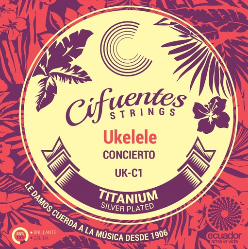 [UKC1-ME-FLK-TM-J4-CS] Juego-Ukelele Concierto-UKC1-TM-Silver Plated