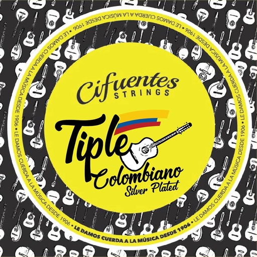 [TC1-SP-FLK-9-26-J12-CS] Juego-Tiple Colombiano-TC1-09-26-Silver Plated